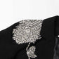 Women's Sparkly Rhinestone Embellished Blazer Black Formal Coat with Pocket