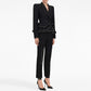 Women's Zip Detail Long Trousers Suit Pantsuit in Black