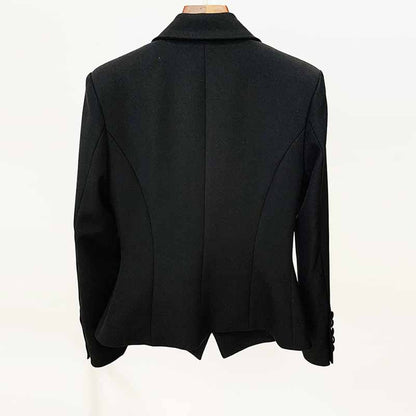 Women Double Beaded Formal Pantsuits Black Two Pieces Party Suit