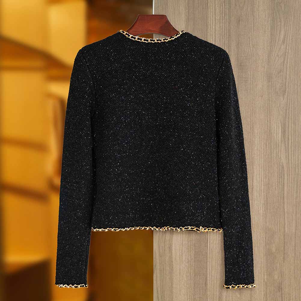 Women Black Short Sequinned Jacket With Gold Chaim – SD Dresscode