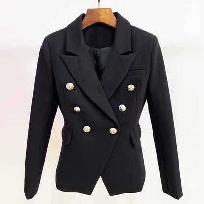 Women's Blazer Double Beasted Coat wit Buttons Trendy Jackets