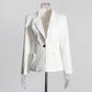 Women's Blazer Pocket Embellished V Neck One Button Jacket