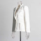 Women's Blazer Pocket Embellished V Neck One Button Jacket