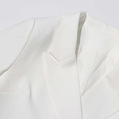 Women's Spliced Short Blazer in White