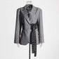 Women's Double Belt Detailed Blazer