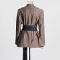 Women's Double Belt Detailed Blazer