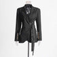 Women's Double Belt Detailed Blazer