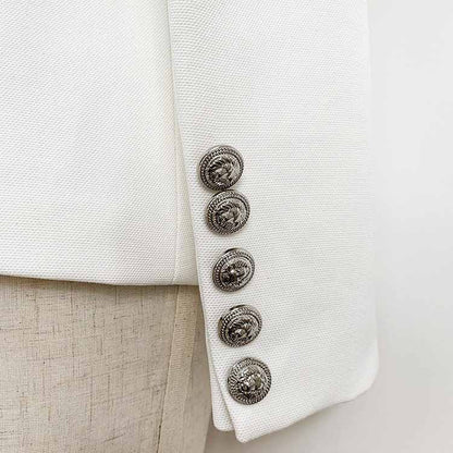 Women's Blazer Double Beasted Coat wit Buttons Trendy Jackets