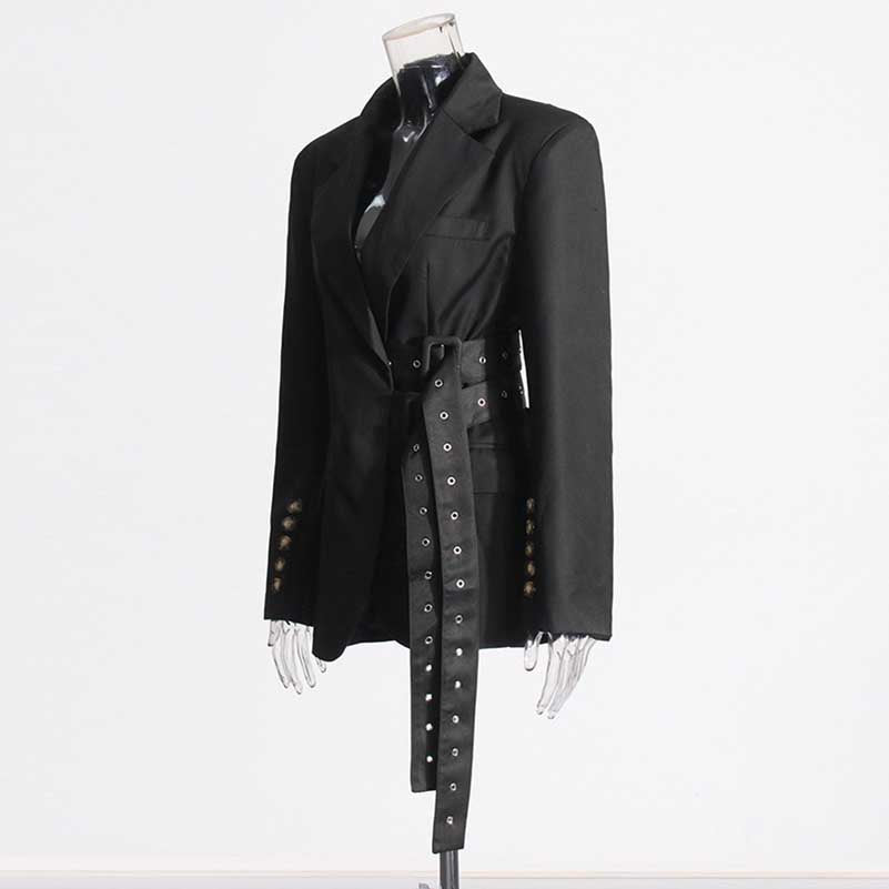 Women's Double Belt Detailed Blazer