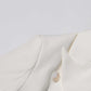 Women's White Suit Coat Silhouette Splicing Button Blazer