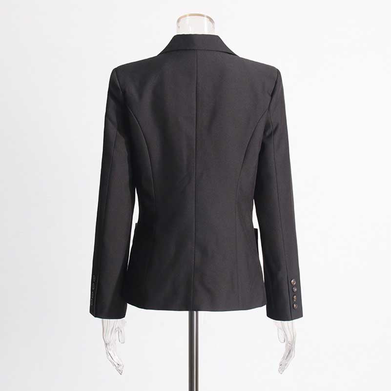 Women's Blazer Pocket Embellished V Neck One Button Jacket