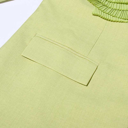 Women's Blazer Flower Embellished V Neck Single Button Jacket