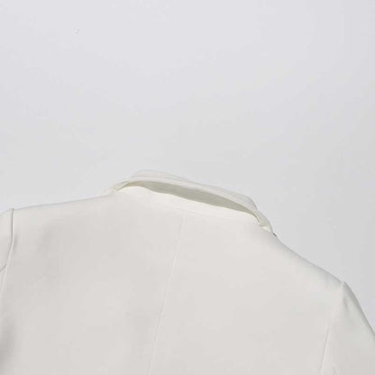 Women's Spliced Short Blazer in White
