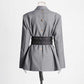 Women's Double Belt Detailed Blazer