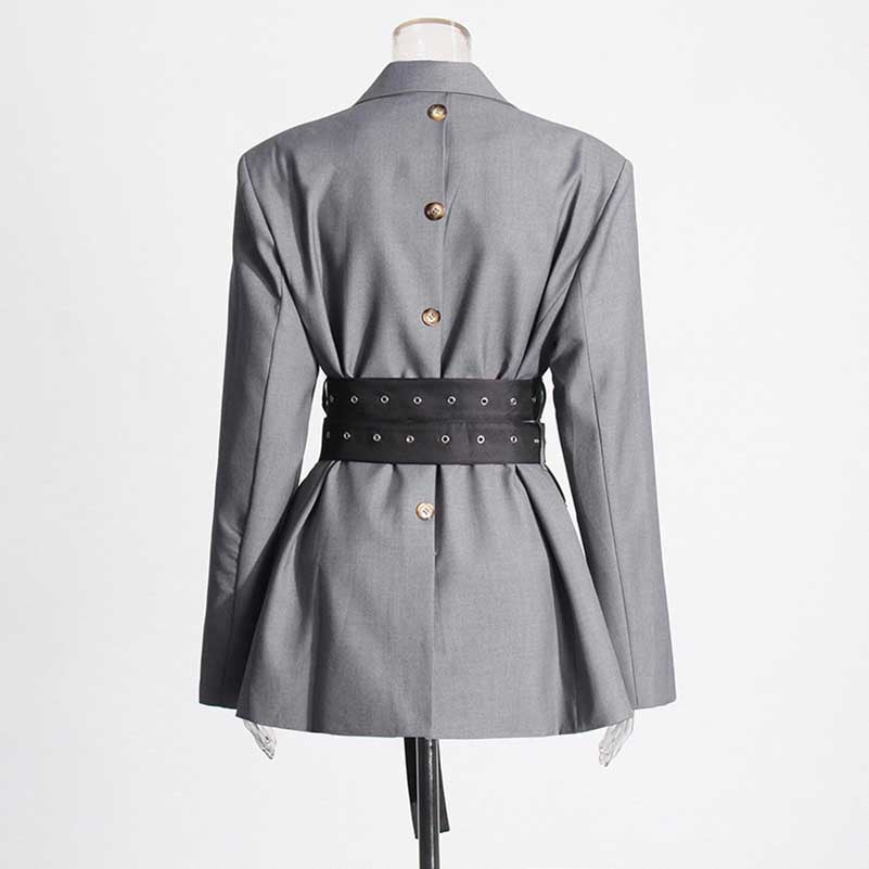 Women's Double Belt Detailed Blazer