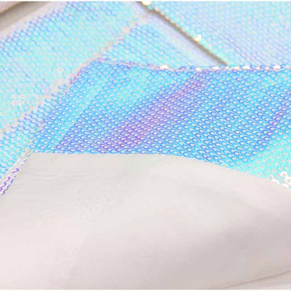 Sequined Middle Length Blazer Long Sleeves Colorful Party Blazer Coat