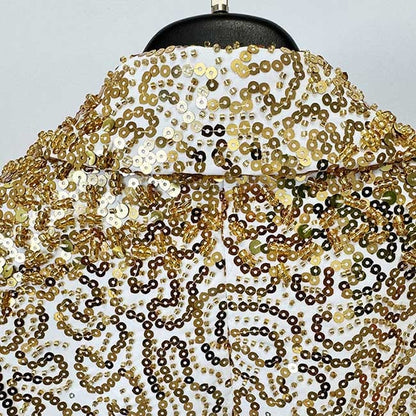 Gold Gradient Sequin-Beaded Embroidered Blazer