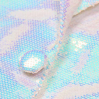 Sequined Middle Length Blazer Long Sleeves Colorful Party Blazer Coat