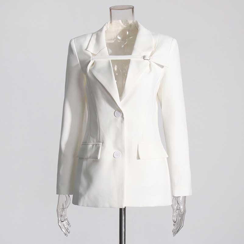 Women's White Suit Coat Formal Blazer