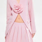 Women's Elegant 3D Flower Blazer Rose Embellished Wedding Coat