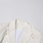 Women's White Suit Coat Silhouette Splicing Button Blazer