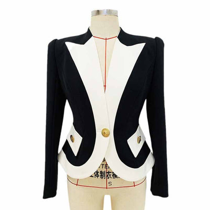 Womne's Flared Shape Jacket 2 patch Pockets Blazer