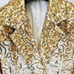 Gold Gradient Sequin-Beaded Embroidered Blazer