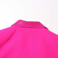 Long Sleeve Feather Crystal Blazer in Hot Pink, White, Black