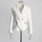 Women's Spliced Short Blazer in White