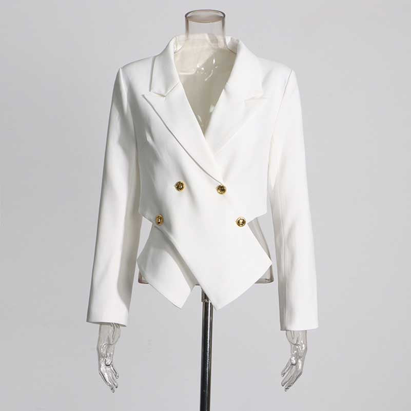 Women's Spliced Short Blazer in White