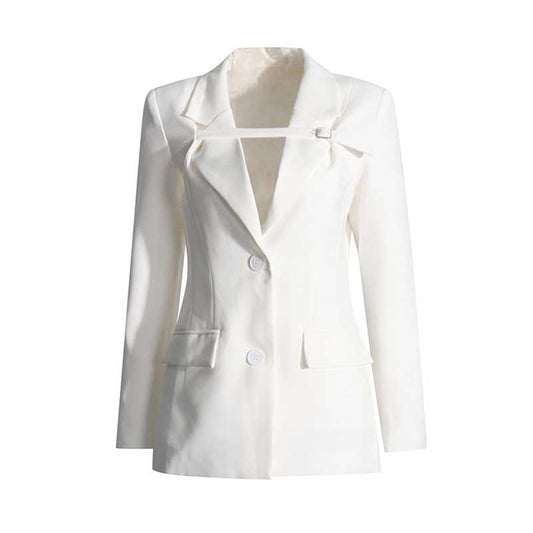 Women's White Suit Coat Formal Blazer