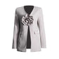 Women's Elegant 3D Flower Blazer Rose Embellished Wedding Coat