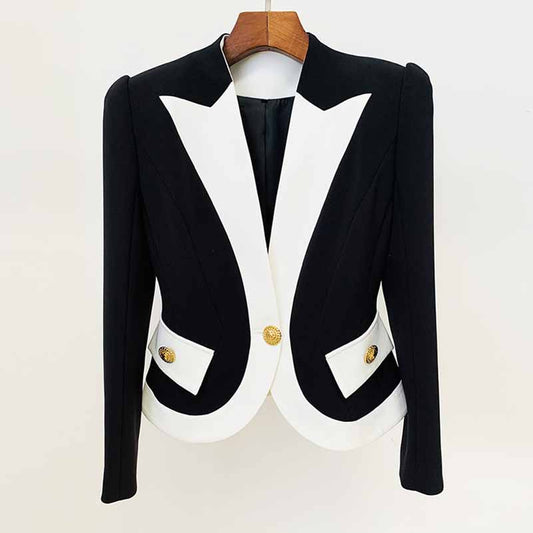 Womne's Flared Shape Jacket 2 patch Pockets Blazer