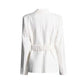 Women's White Suit Coat Silhouette Splicing Button Blazer