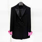 Women's Crystalized Bow Cuff Blazer Minidress