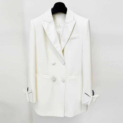 Women's Crystalized Bow Cuff Blazer Minidress