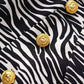 Women's Fitted Golden Buttons Coat Zebra Pattern Blazer