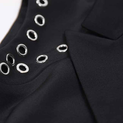 Women's little short blazer dress in black white