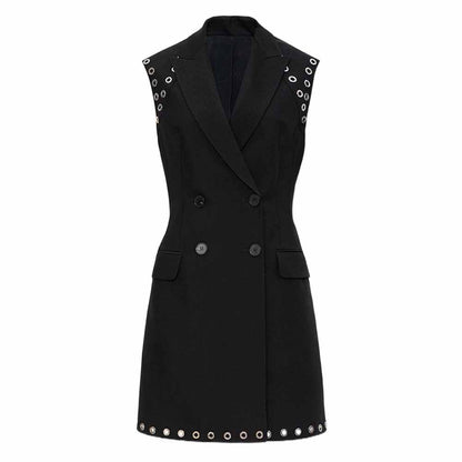 Women's little short blazer dress in black white