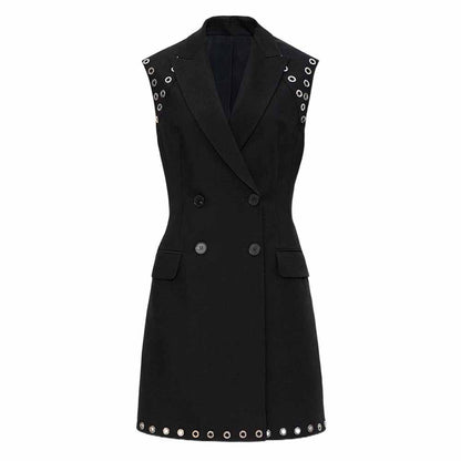 Women's little short blazer dress in black white