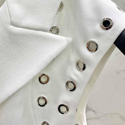 Women's little short blazer dress in black white