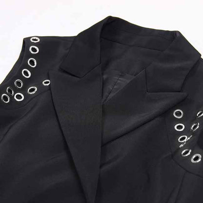 Women's little short blazer dress in black white