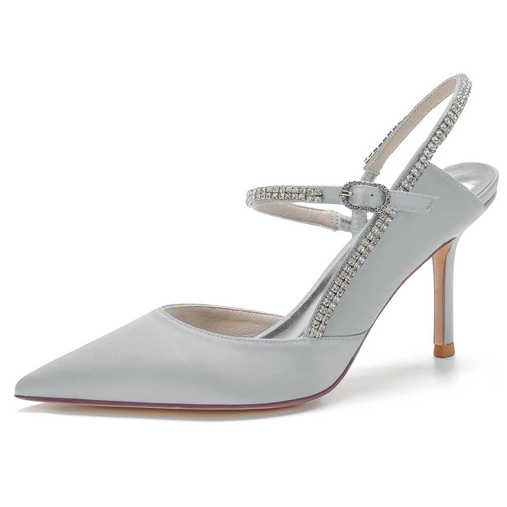 SD Dresscode bling stiletto pumps for women in silver with elegant crystal detail and a sleek design