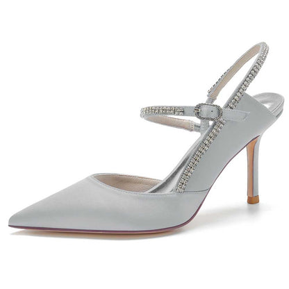 SD Dresscode bling stiletto pumps for women in silver with elegant crystal detail and a sleek design