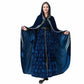 Halloween Costume Dress With Shawl Autumn and Winter Blue Witch Performance Dress