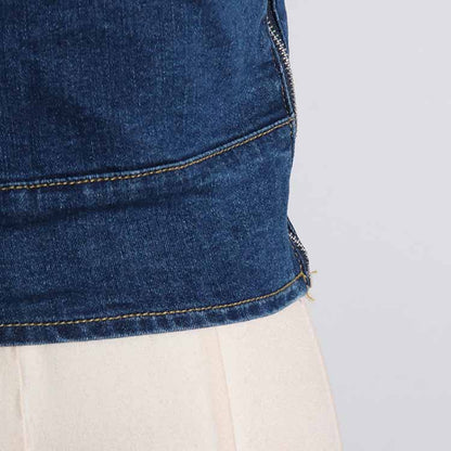 Womens Denim Blue Crop Top Bustier Top