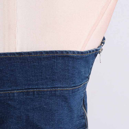 Womens Denim Blue Crop Top Bustier Top