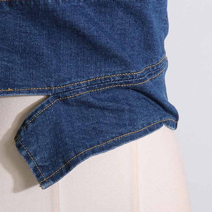 Womens Denim Blue Crop Top Bustier Top