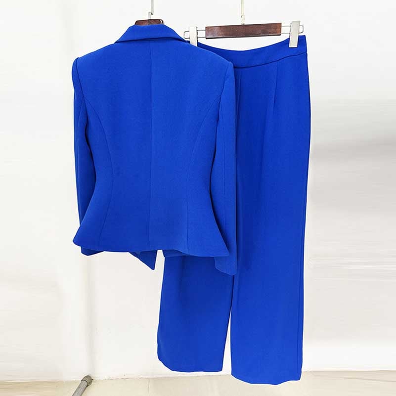 Women's Blue Pantsuit Two Pieces Formal Suit Formal Business Suit