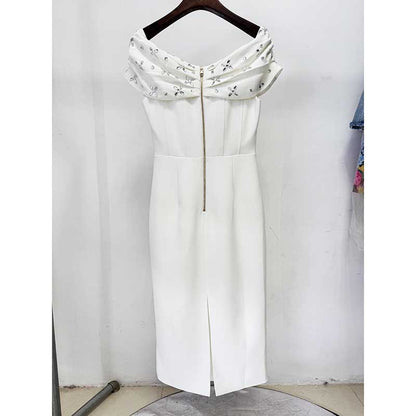 Women Off-The-Shoulder Body-Con Cocktail Midi Dress Dresses